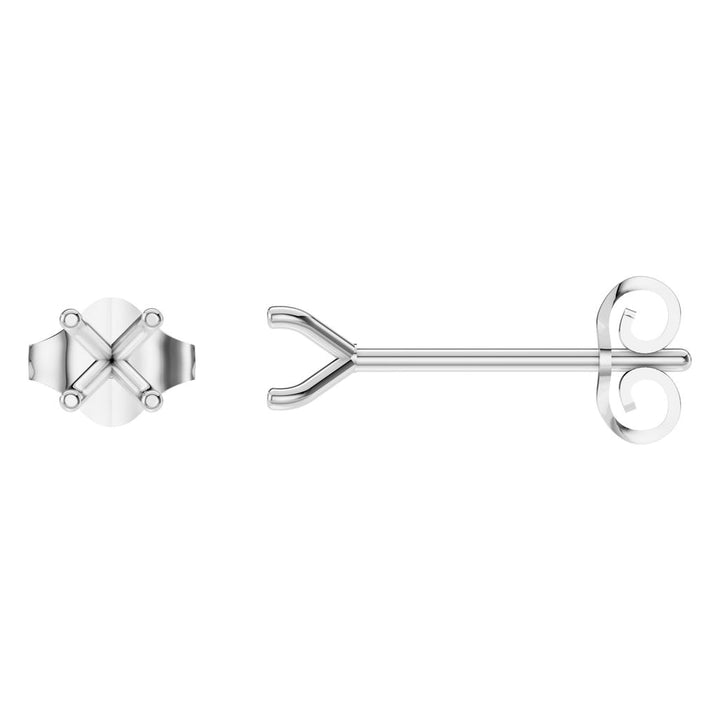 Solitaire Stud Earrings Mounting - Round 3.4mm