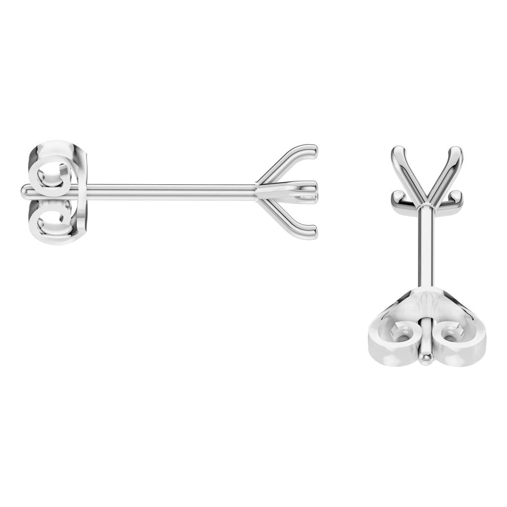 EA-2998 White Gold Earrings UNSET - Side View