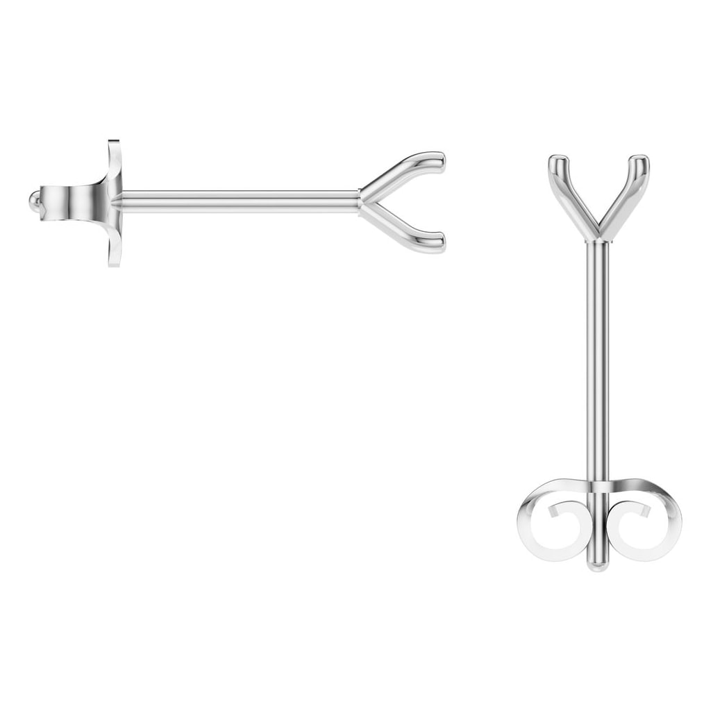 EA-2998 White Gold Earrings UNSET - BACK