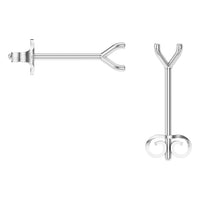 EA-2998 White Gold Earrings UNSET - BACK
