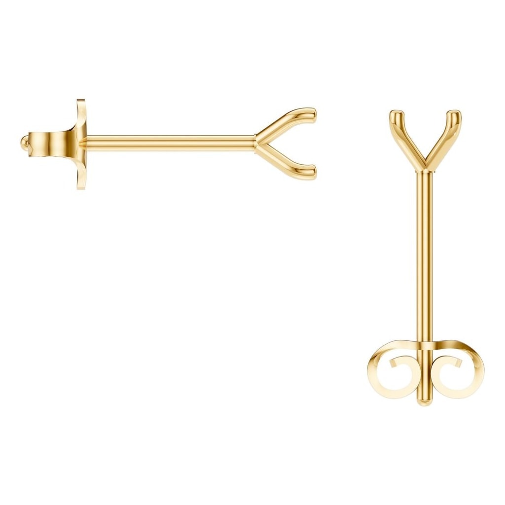 EA-2998 Yellow Gold Earrings UNSET - BACK