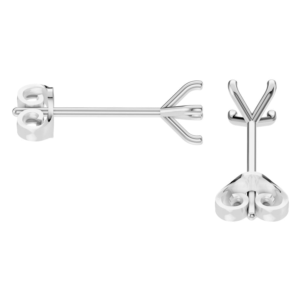 EA-2998 White Gold Earrings UNSET - Side View