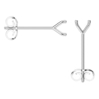 EA-2998 White Gold Earrings UNSET - BACK