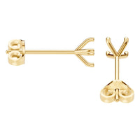 EA-2998 Yellow Gold Earrings UNSET - Side View