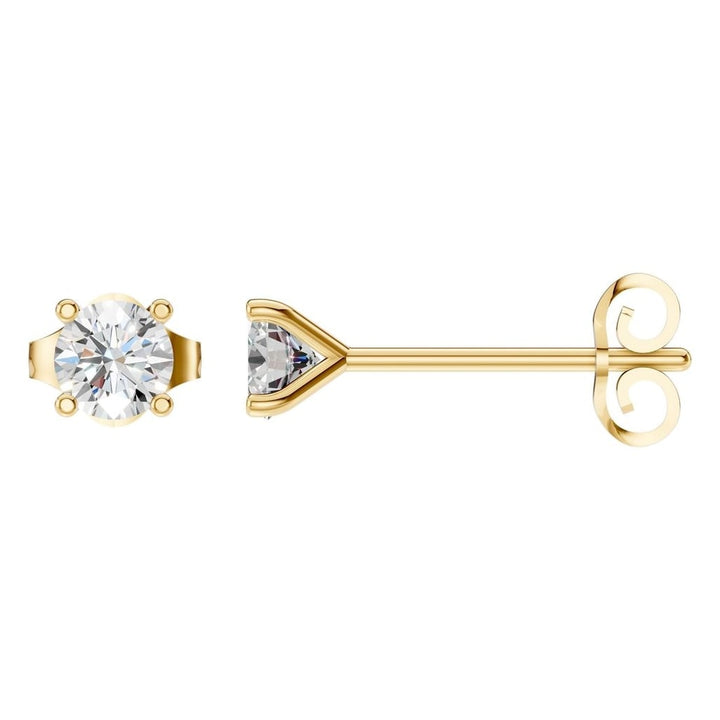 Solitaire Stud Earrings Mounting - Round 4mm