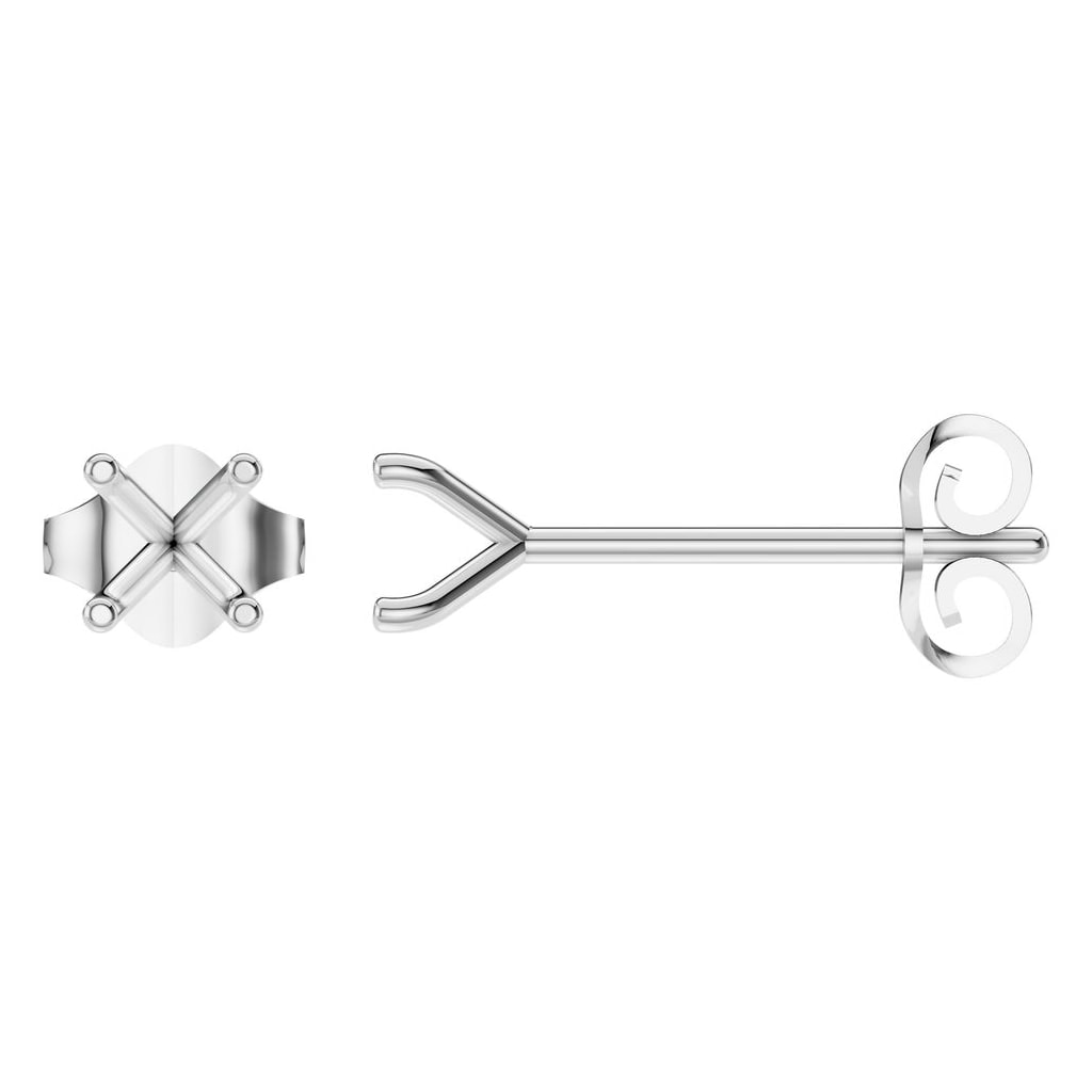 EA-2998 White Gold Earrings UNSET - Main View