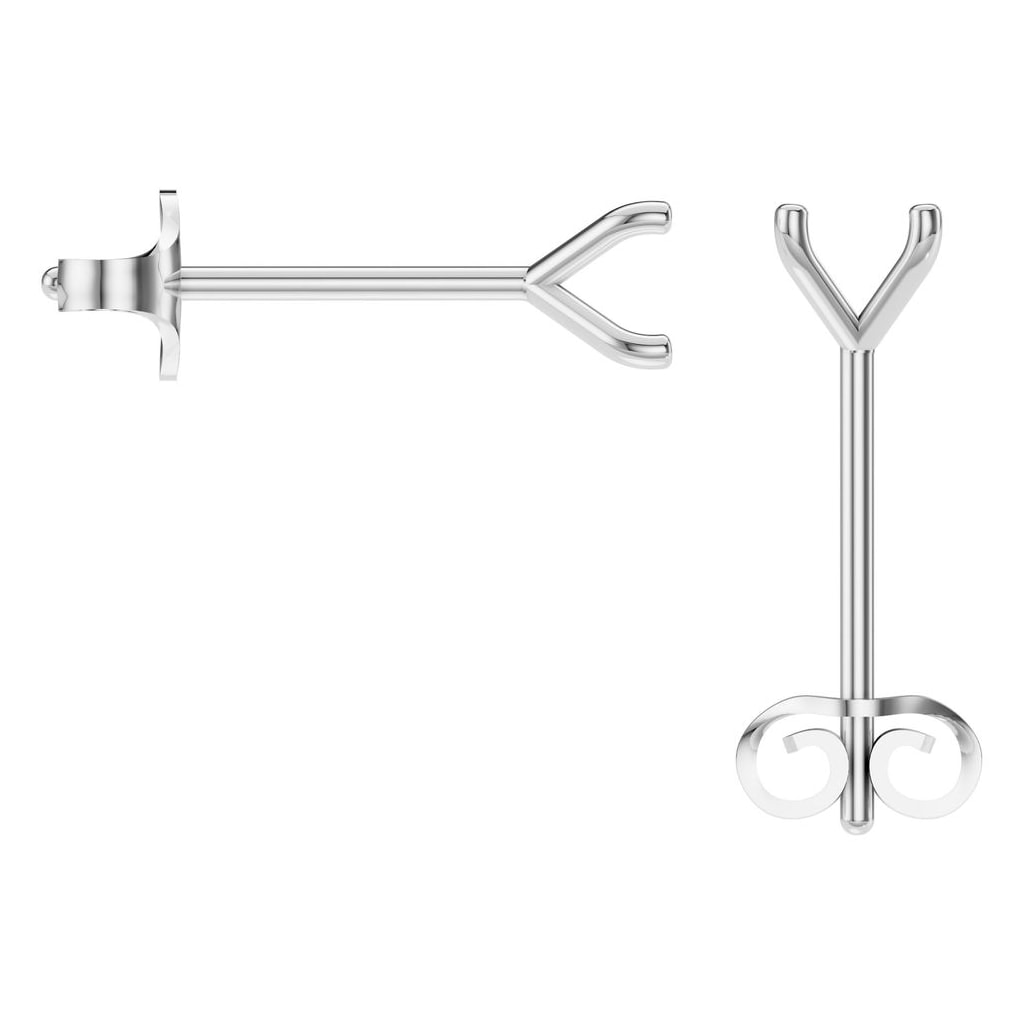 EA-2998 White Gold Earrings UNSET - BACK