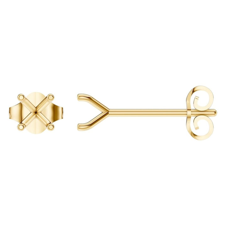 Solitaire Stud Earrings Mounting - Round 4mm