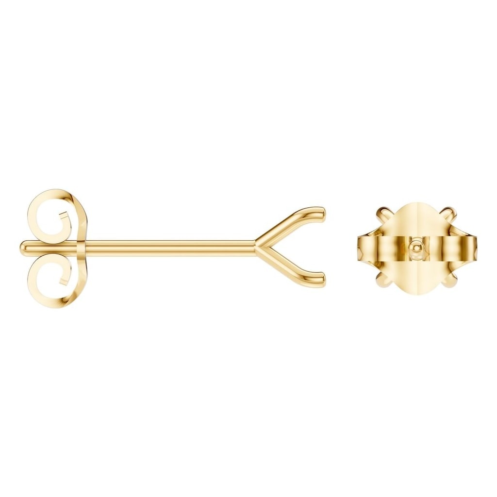 EA-2998 Yellow Gold Earrings UNSET - ANGLE
