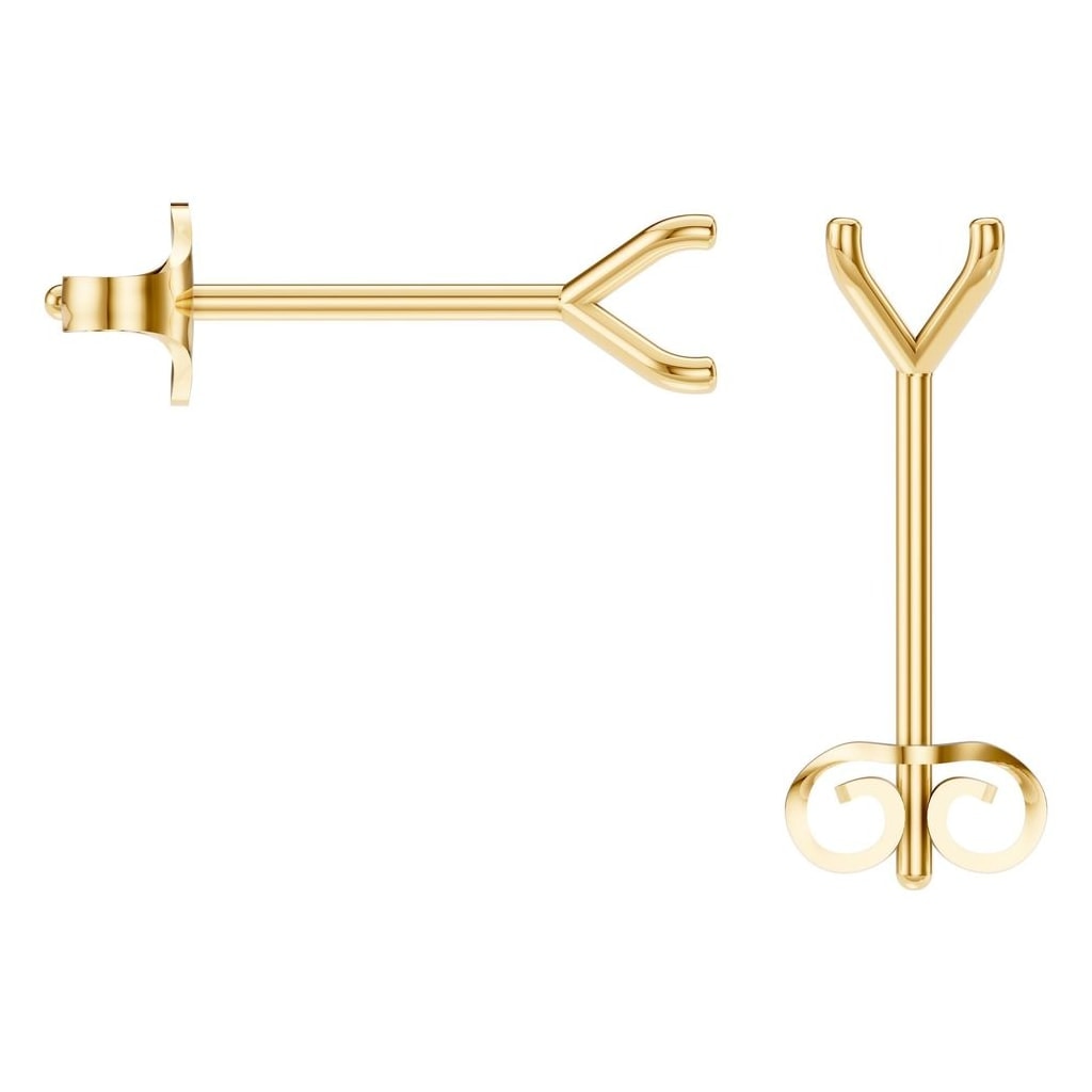 EA-2998 Yellow Gold Earrings UNSET - BACK