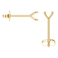 EA-2998 Yellow Gold Earrings UNSET - BACK