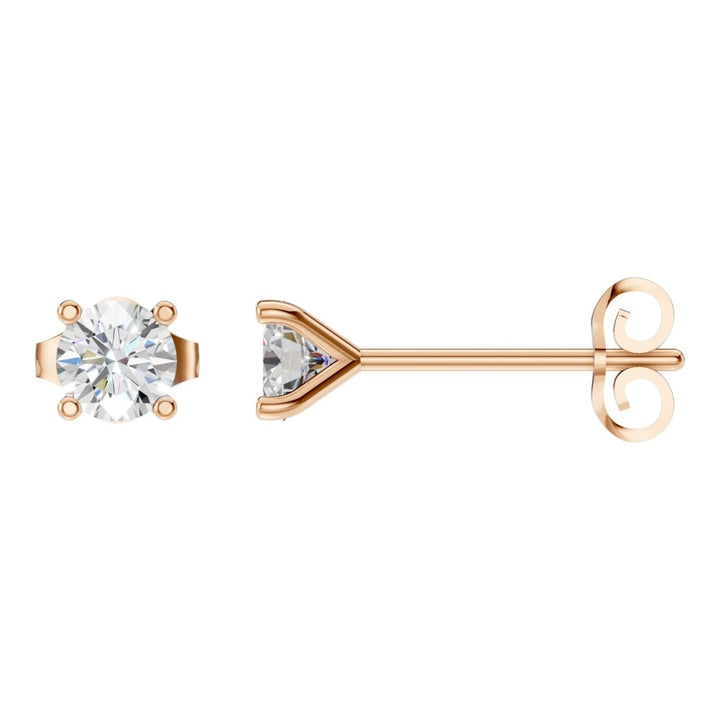 Solitaire Stud Earrings Mounting - Round 4.3mm