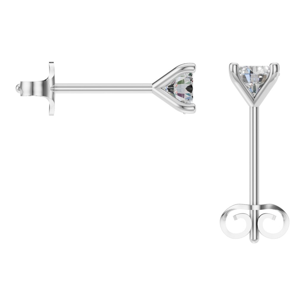 EA-2998 White Gold Earrings SET - BACK