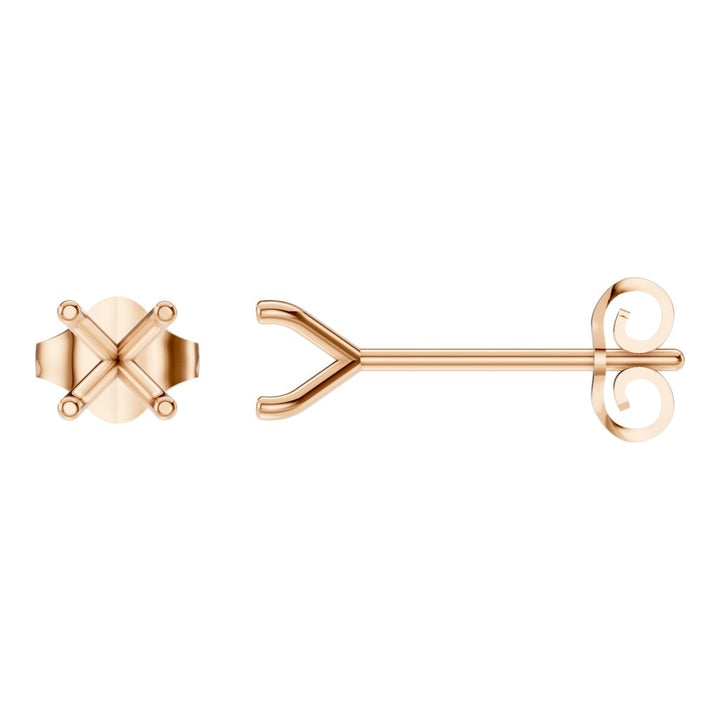 Solitaire Stud Earrings Mounting - Round 4.3mm