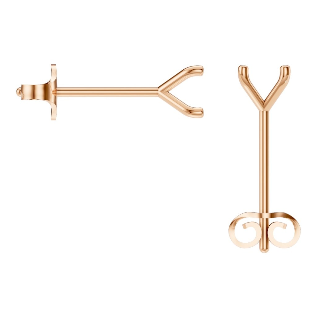 EA-2998 Rose Gold Earrings UNSET - BACK