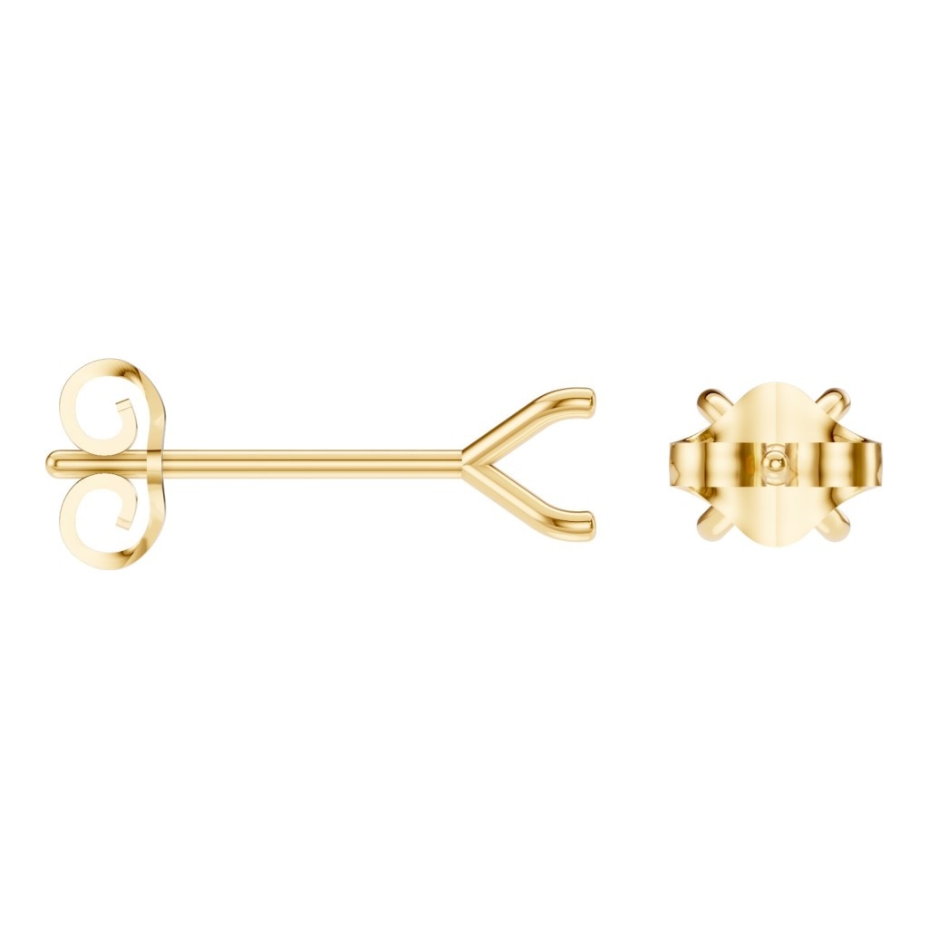 EA-2998 Yellow Gold Earrings UNSET - ANGLE