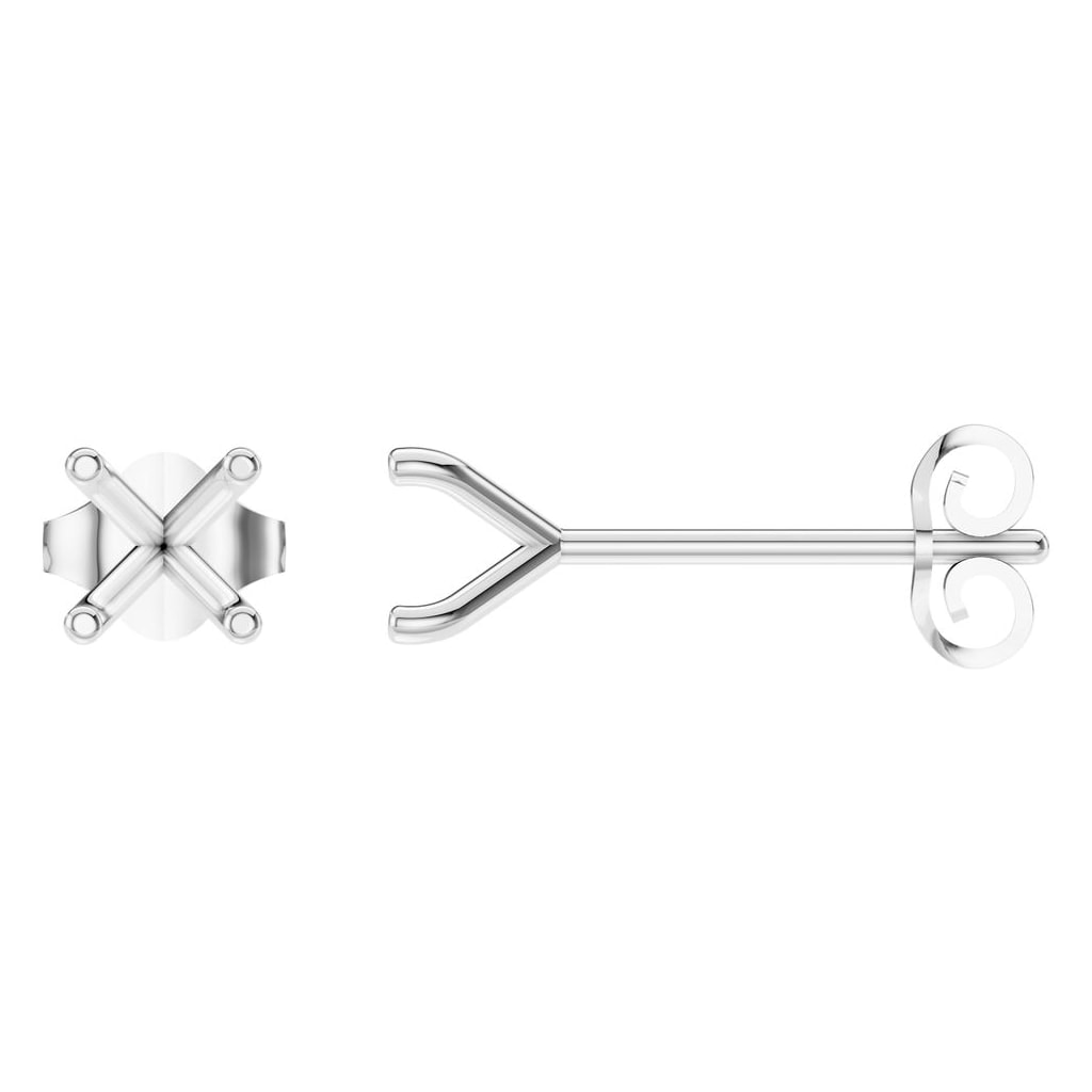 EA-2998 White Gold Earrings UNSET - Main View
