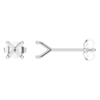 EA-2998 White Gold Earrings UNSET - Main View