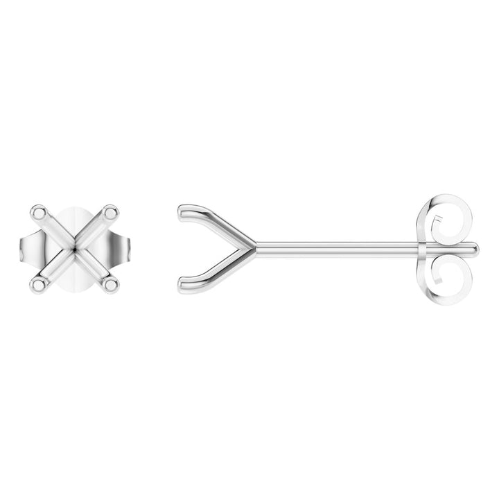 Solitaire Stud Earrings Mounting - Round 4.5mm