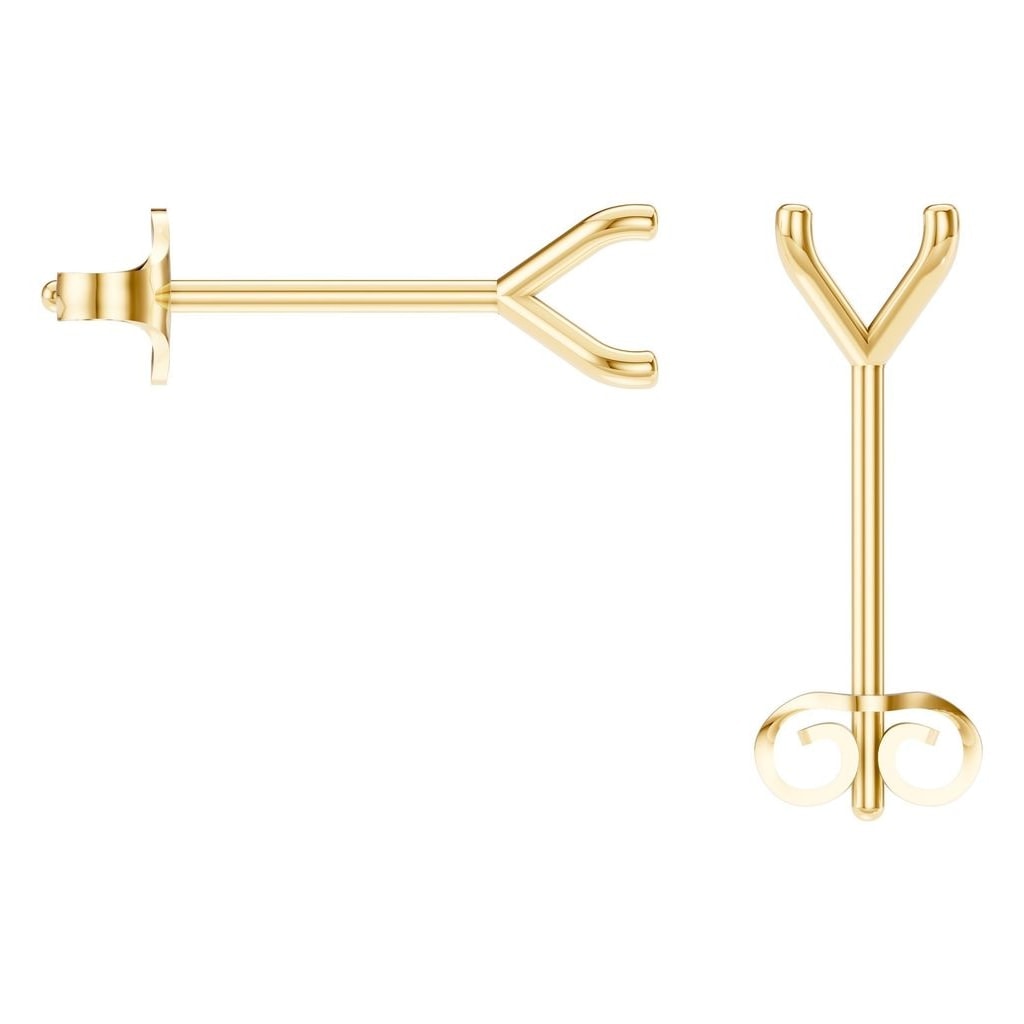EA-2998 Yellow Gold Earrings UNSET - BACK