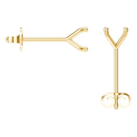EA-2998 Yellow Gold Earrings UNSET - BACK