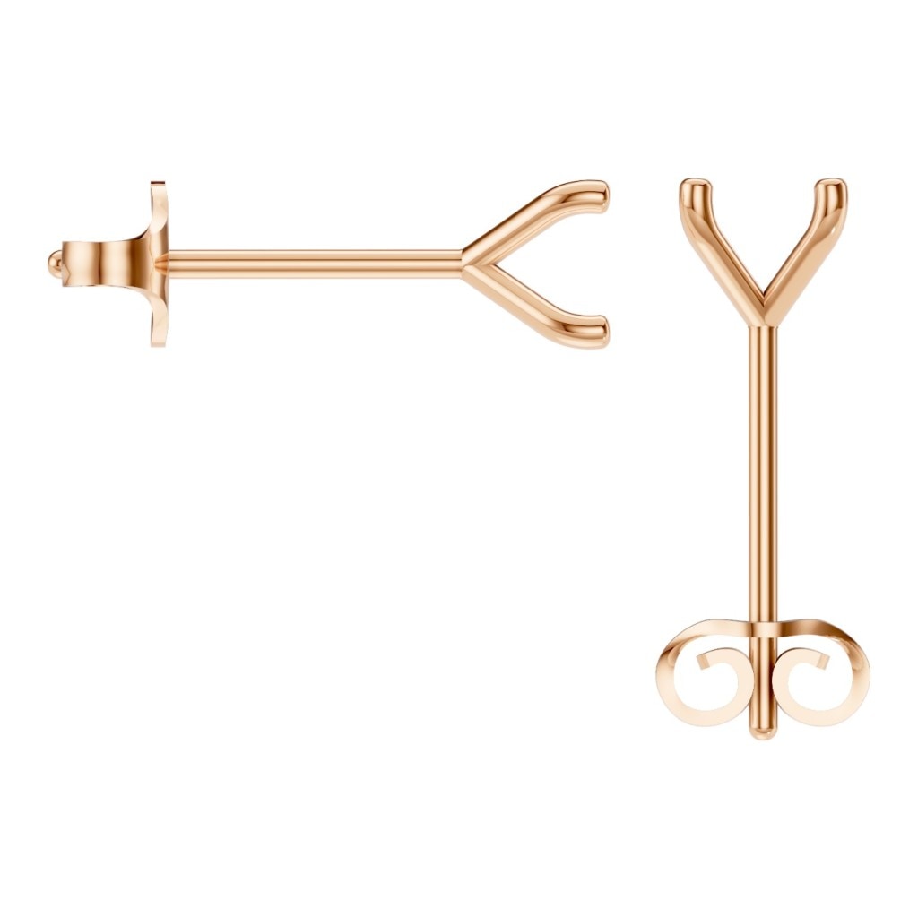 EA-2998 Rose Gold Earrings UNSET - BACK