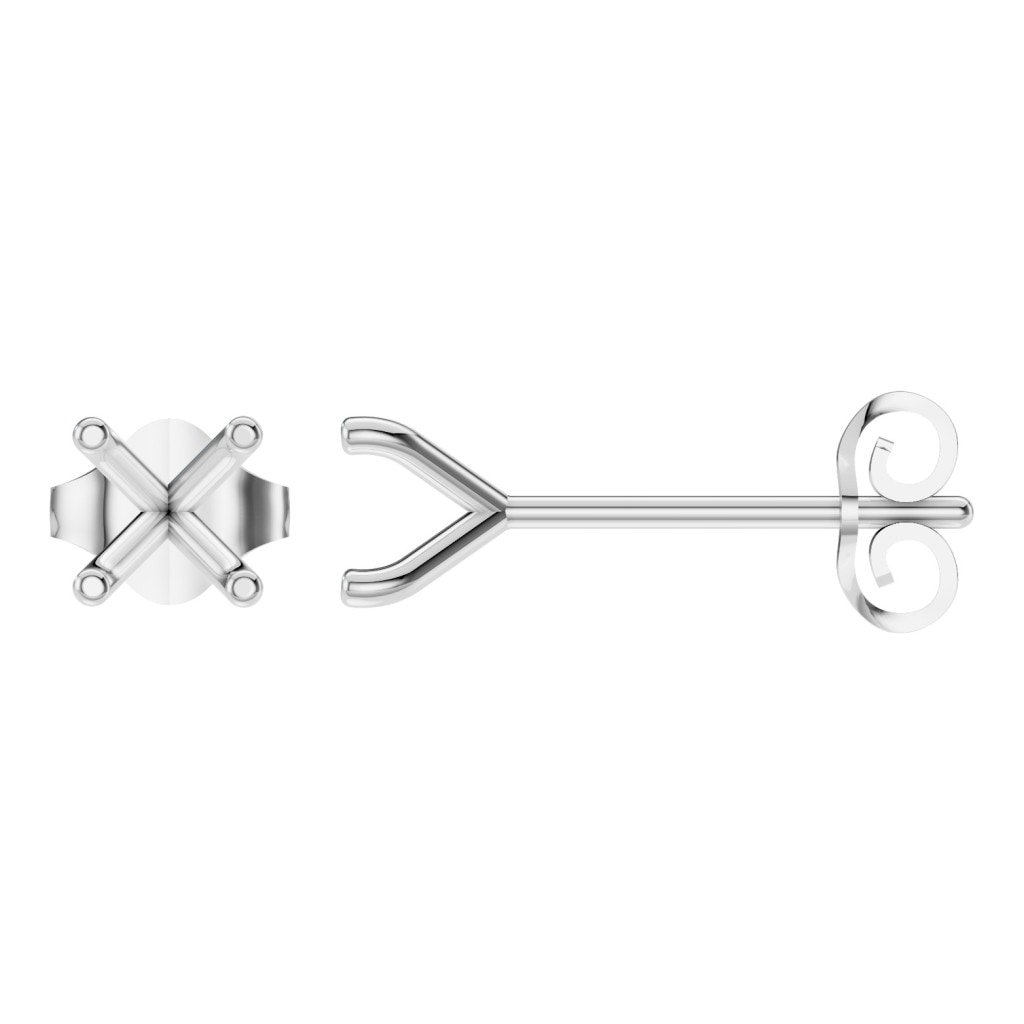 EA-2998 White Gold Earrings UNSET - Main View