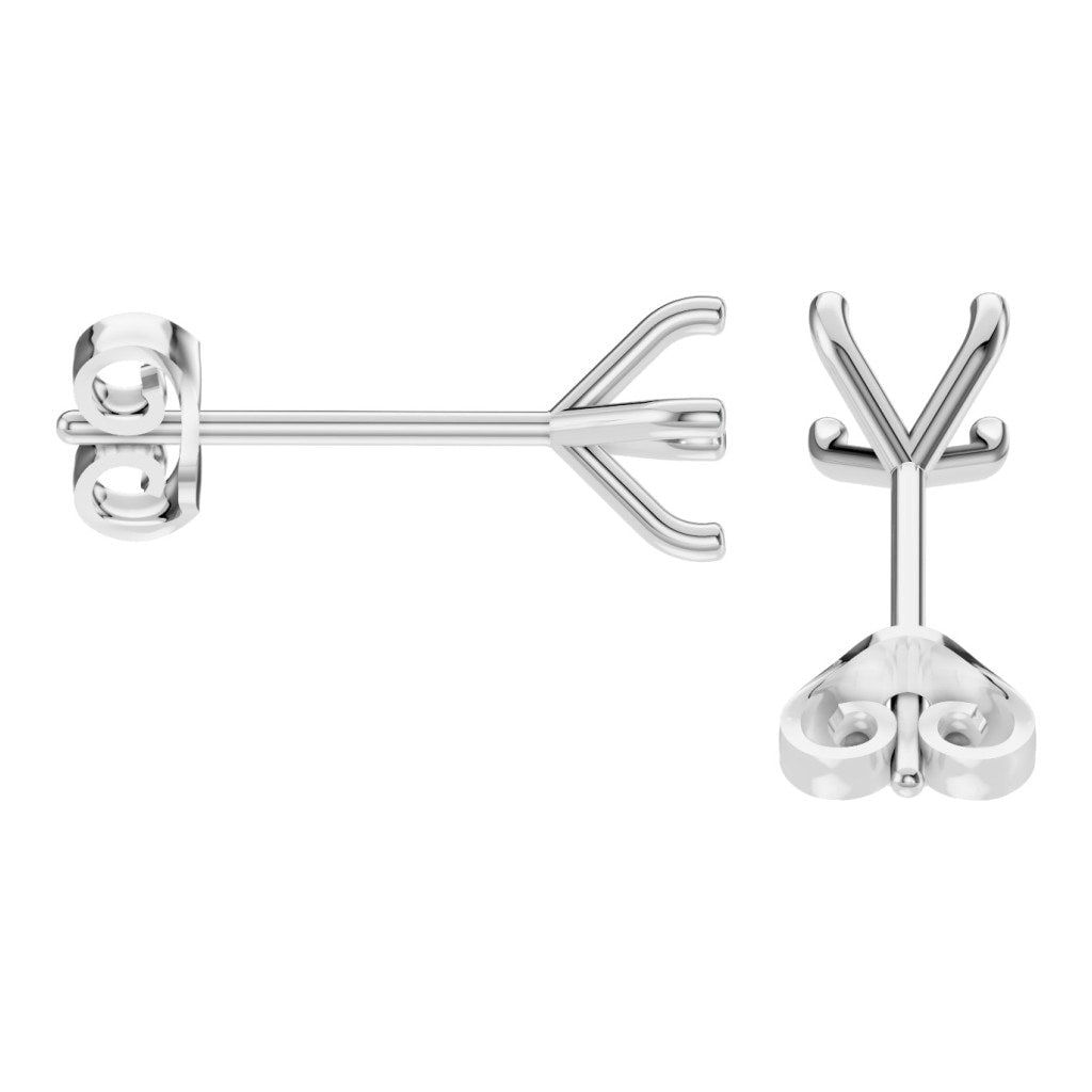 EA-2998 White Gold Earrings UNSET - Side View
