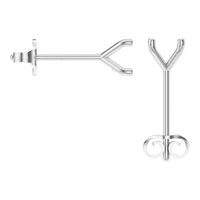 EA-2998 White Gold Earrings UNSET - BACK