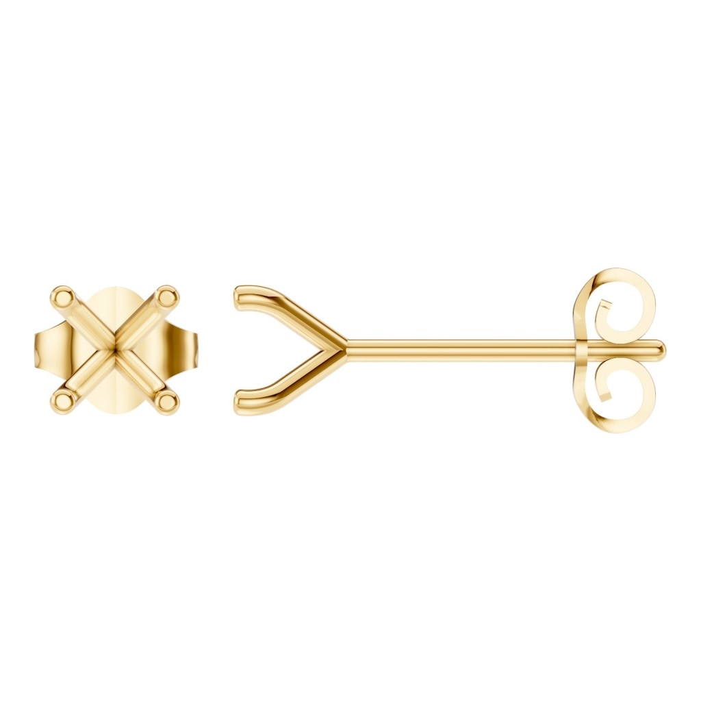 EA-2998 Yellow Gold Earrings UNSET - Main View