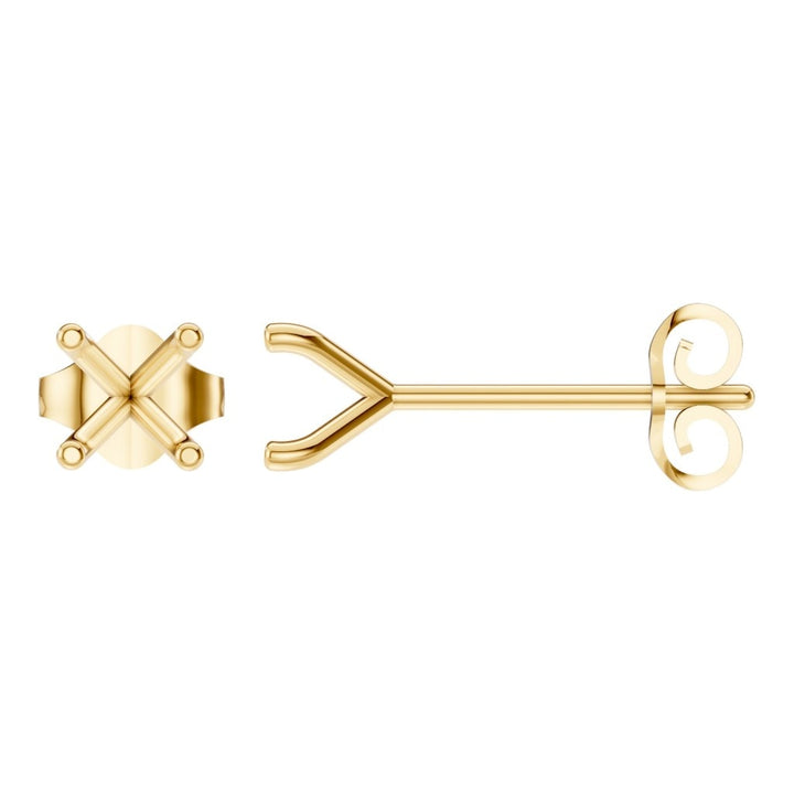 Solitaire Stud Earrings Mounting - Round 4.7mm
