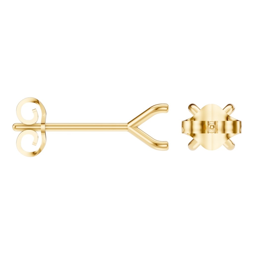 EA-2998 Yellow Gold Earrings UNSET - ANGLE