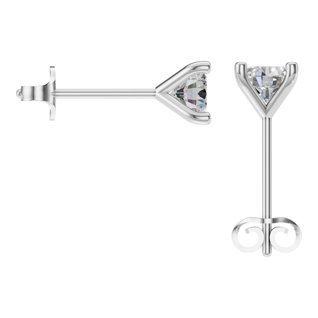 EA-2998 White Gold Earrings SET - BACK