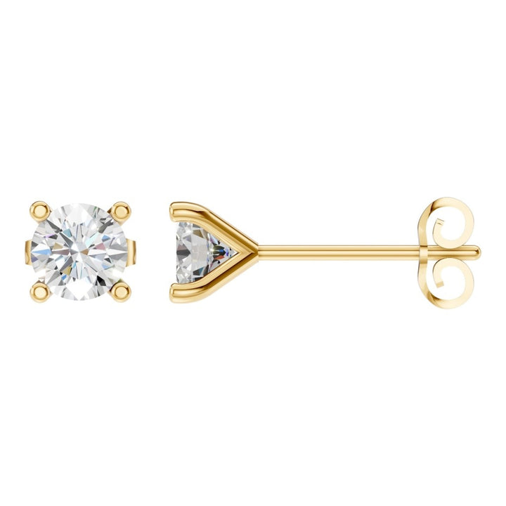 Solitaire Stud Earrings Mounting - Round 5mm