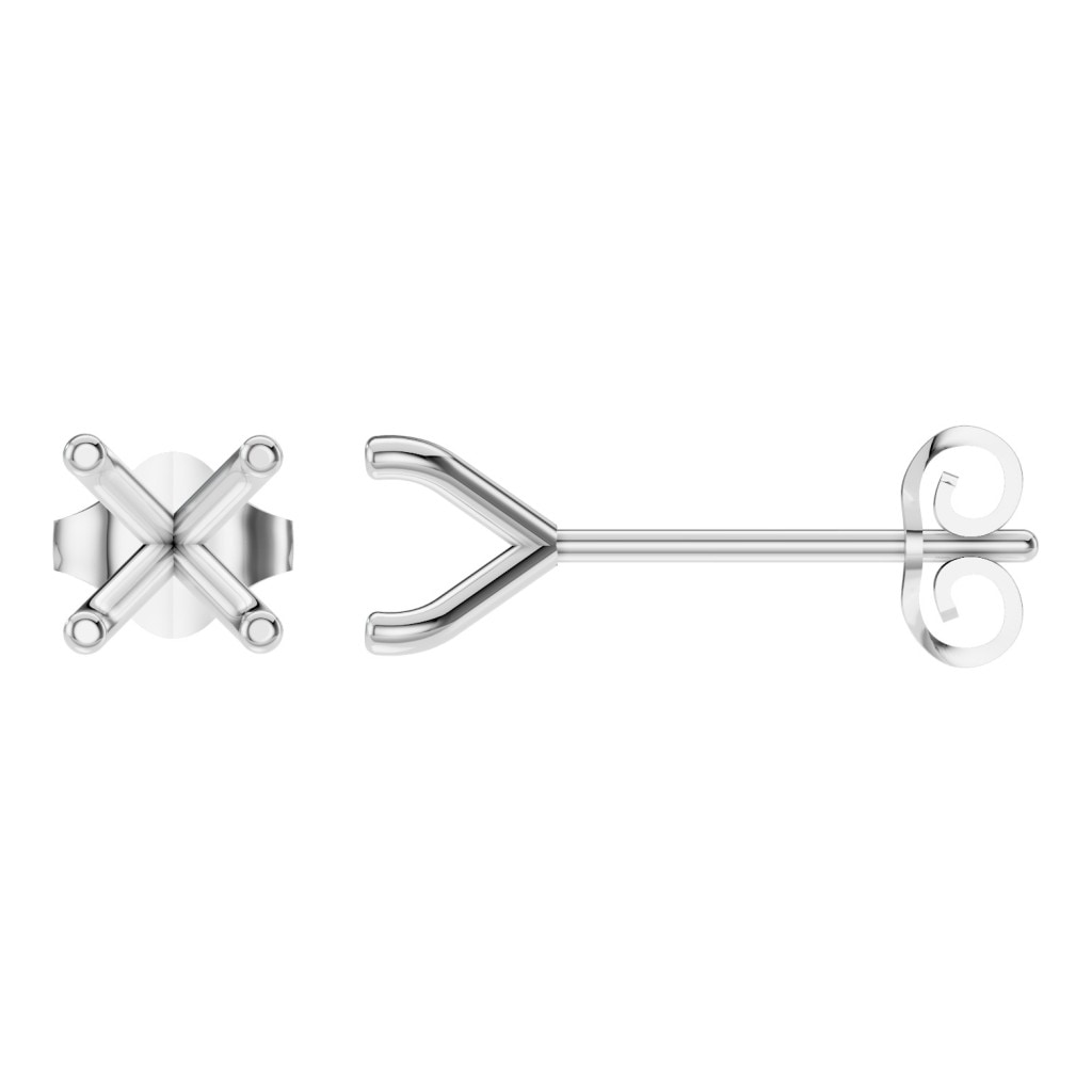 EA-2998 White Gold Earrings UNSET - Main View