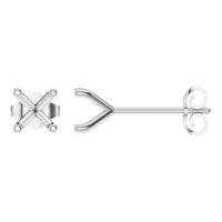 EA-2998 White Gold Earrings UNSET - Main View