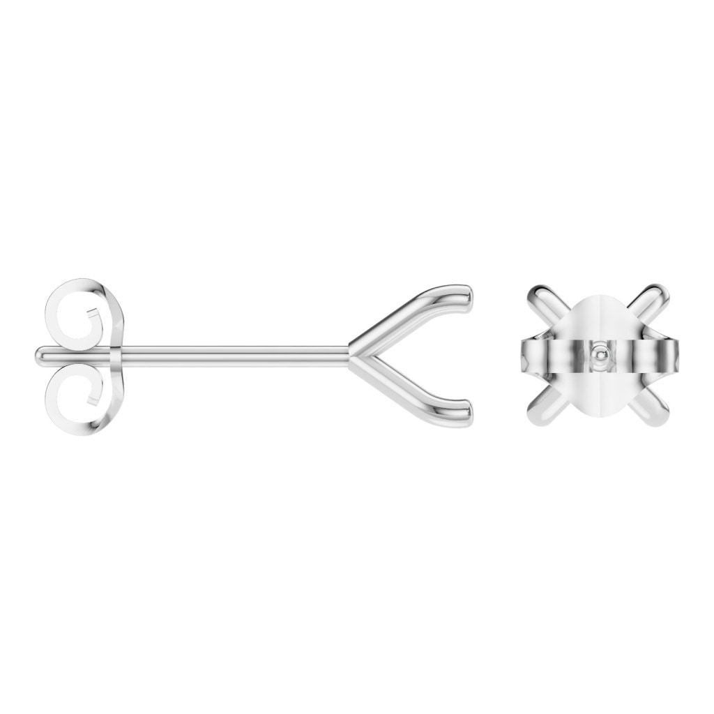 EA-2998 White Gold Earrings UNSET - ANGLE
