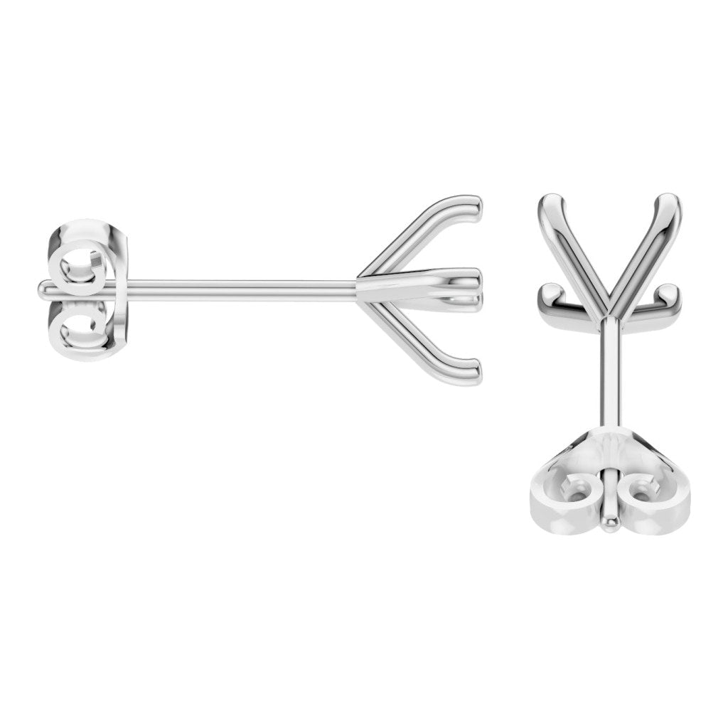 EA-2998 White Gold Earrings UNSET - Side View