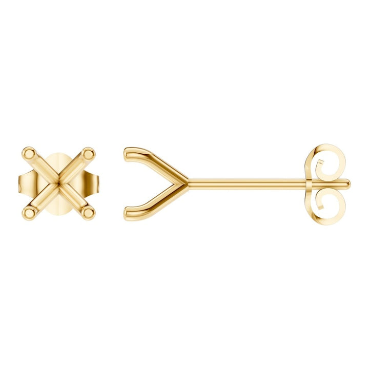 Solitaire Stud Earrings Mounting - Round 5mm