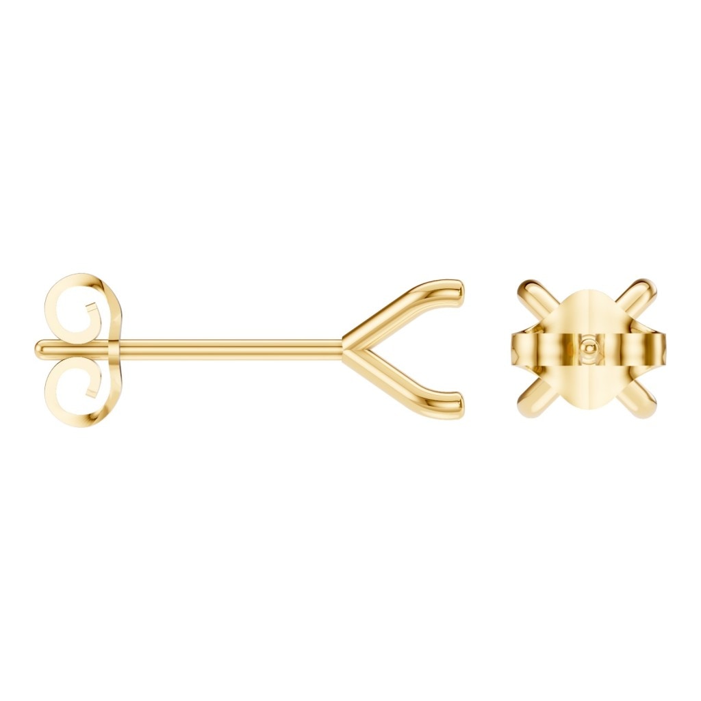 EA-2998 Yellow Gold Earrings UNSET - ANGLE