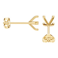 EA-2998 Yellow Gold Earrings UNSET - Side View