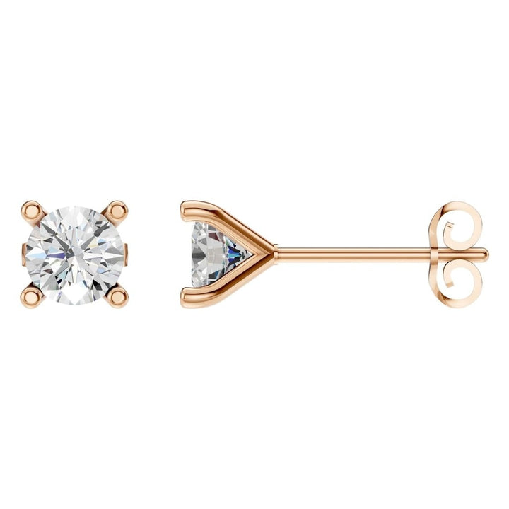 Solitaire Stud Earrings Mounting - Round 5.5mm