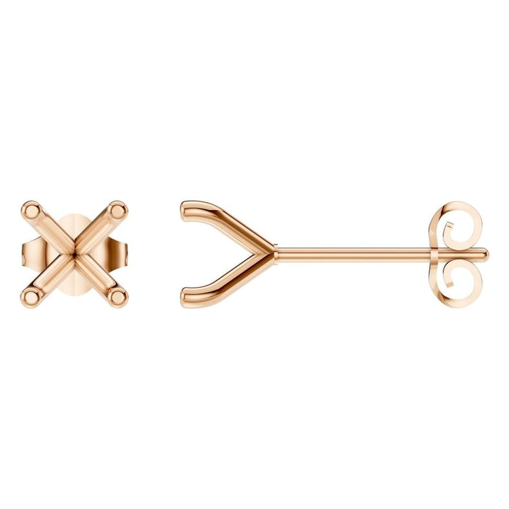 Solitaire Stud Earrings Mounting - Round 5.5mm
