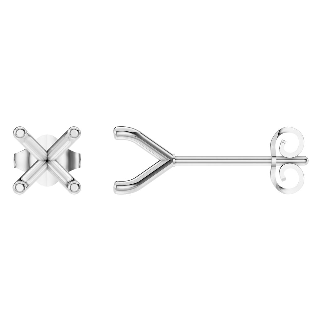 EA-2998 White Gold Earrings UNSET - Main View