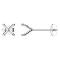 EA-2998 White Gold Earrings UNSET - Main View