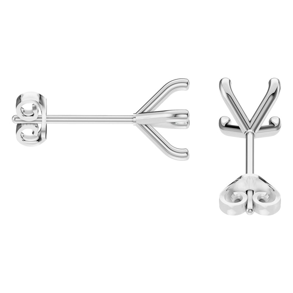 EA-2998 White Gold Earrings UNSET - Side View
