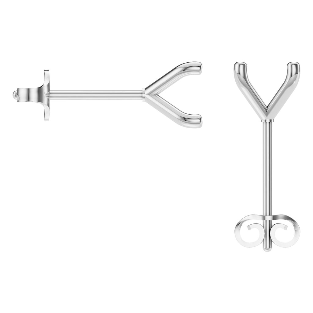 EA-2998 White Gold Earrings UNSET - BACK