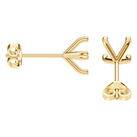EA-2998 Yellow Gold Earrings UNSET - Side View