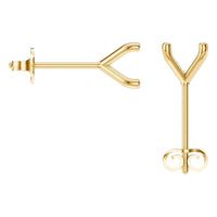 EA-2998 Yellow Gold Earrings UNSET - BACK