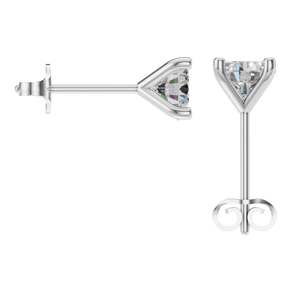 EA-2998 White Gold Earrings SET - BACK